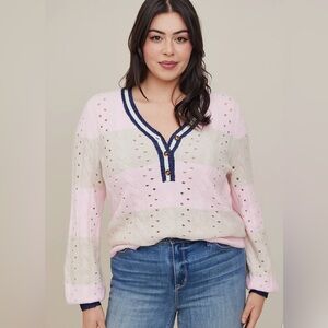 TORRID Vegan Cashmere Pullover Henley Sweater Size 1